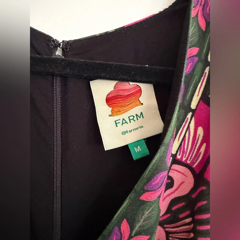 FARM Rio Floral V-Neck Maxi Dress in Pink and Green - Picture 5 of 5